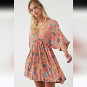 O'Neill Rosemary Belize Pink Combo Short Sleeve Dress